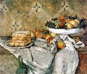 Paul Cezanne Plate with fruits and sponger fingers oil painting reproduction